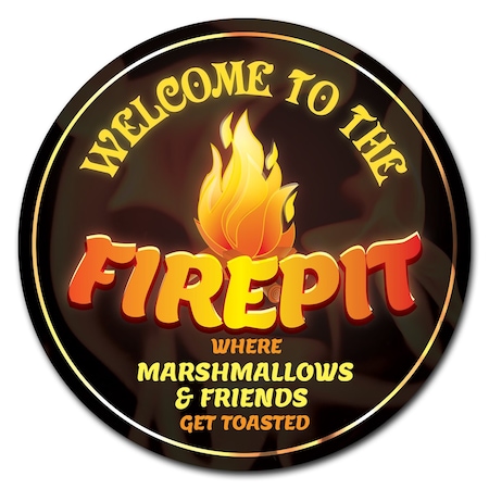 Firepit Circle Corrugated Plastic Sign